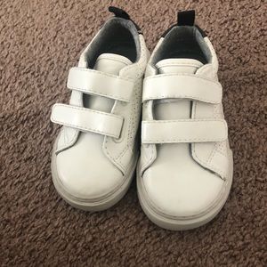Crisp white toddler trainers. Worn once inside